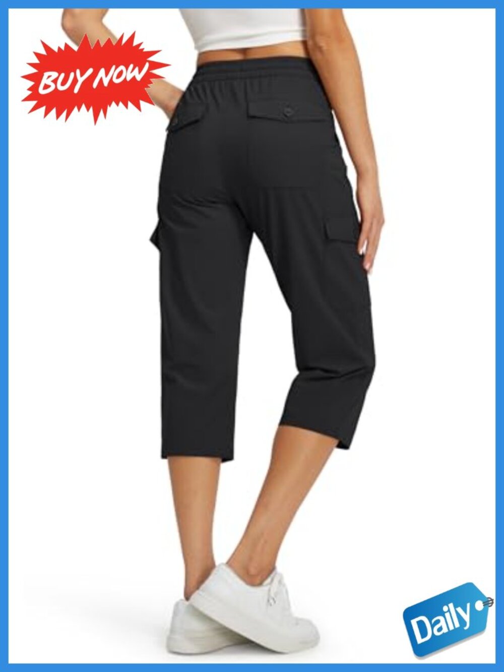 Women's Capri Pants Cargo Hiking Cropped UPF 50+ Nylon Spandex Stretch
